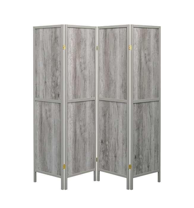 Deepika 4-panel Folding Screen Grey Driftwood