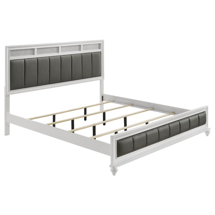 Barzini California King, E.King, & Queen Upholstered Panel Bed White