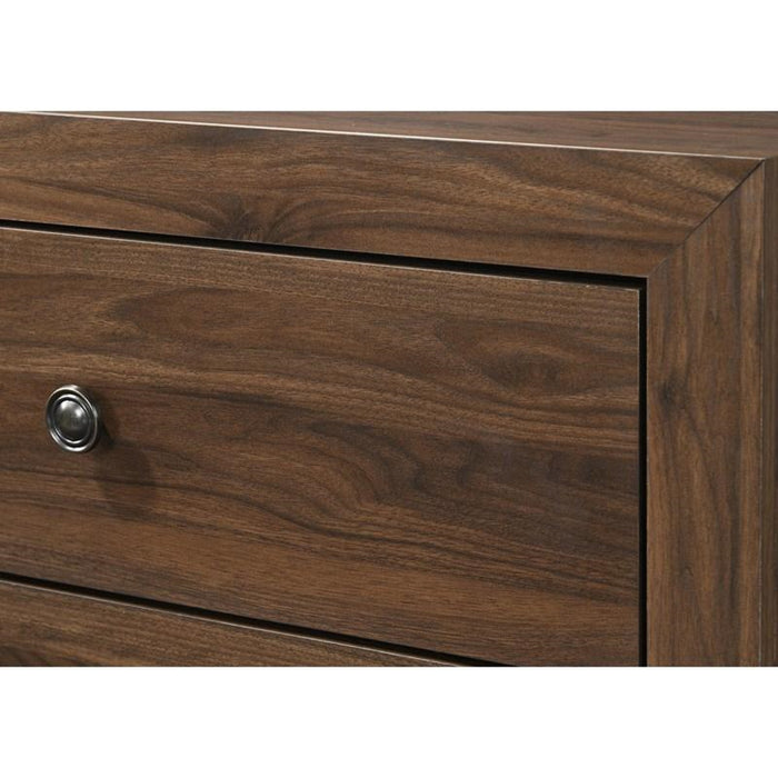 Crown Mark Millie Nightstand in Brown Cherry
