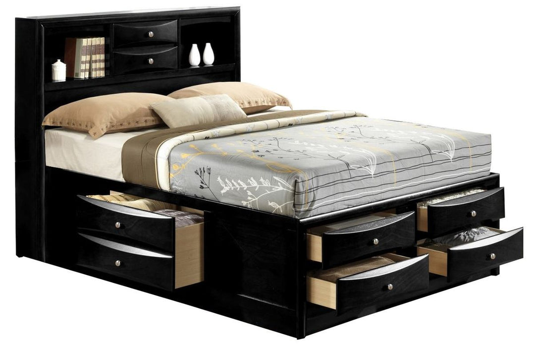 Crown Mark Furniture Emily Captain's Queen Bed in Black