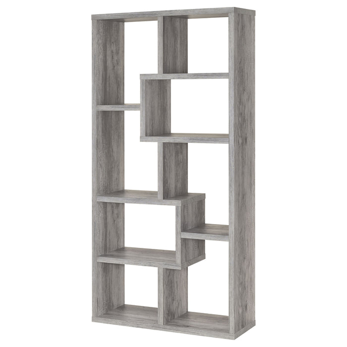 Theo 10-shelf Bookcase Weathered Grey