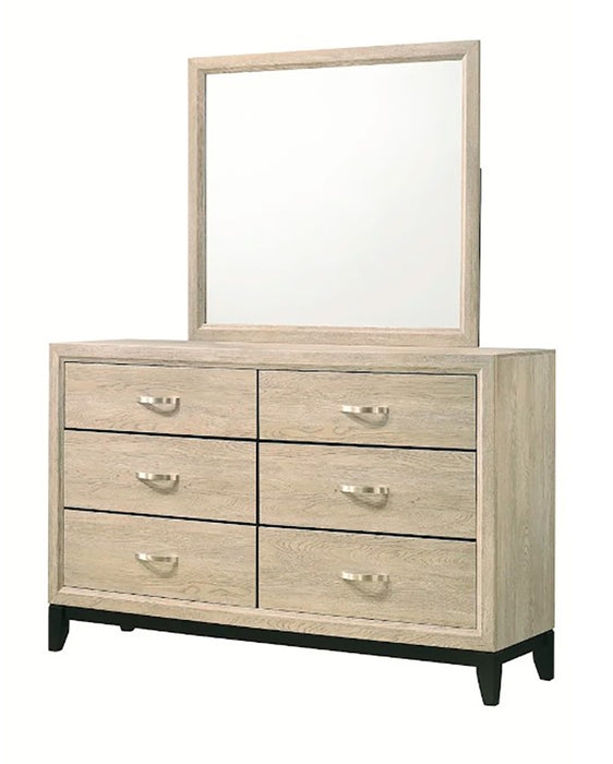 Crown Mark Furniture Akerson Dresser Mirror in Beige