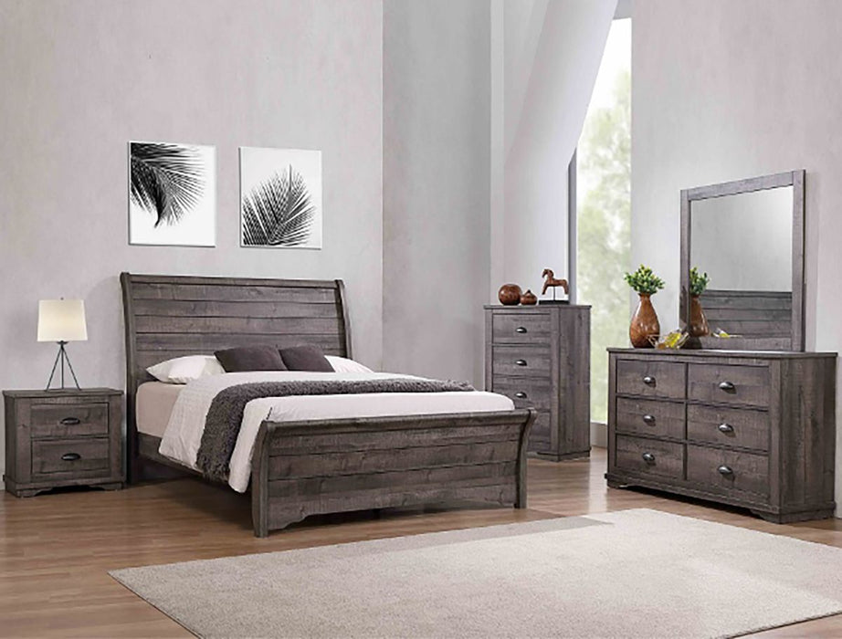 Crown Mark Furniture Coralee King Sleigh Bed in Gray B8100-K