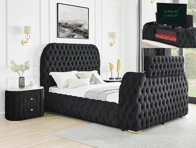 Natalia King Bed Black image