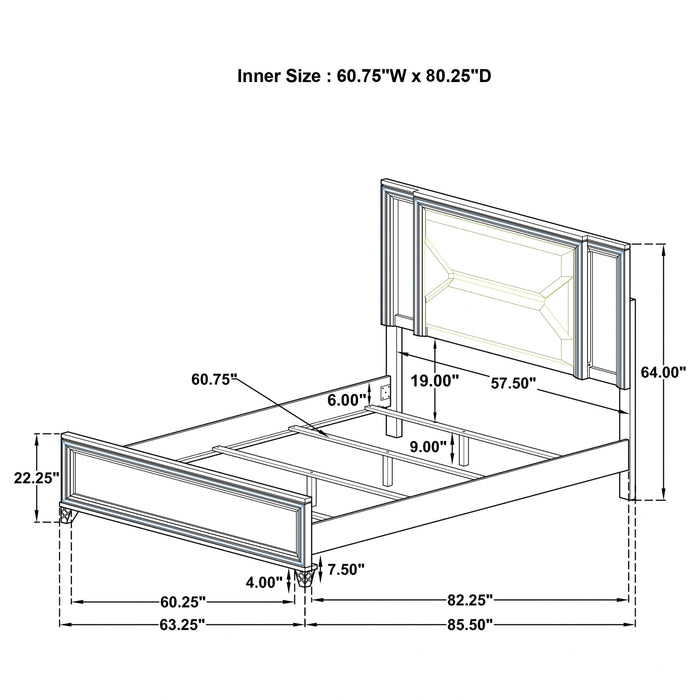Marmore Panel Bed with LED Lighting
