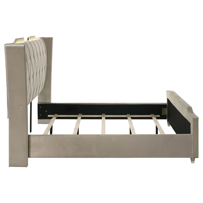 Lorient Wingback Bed with LED Lighting